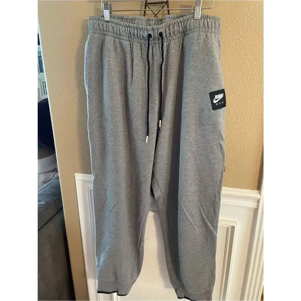 JUMP MAN Air Jordan Nike Gray Drawstring Men’s Jogger Sweatpants XL
